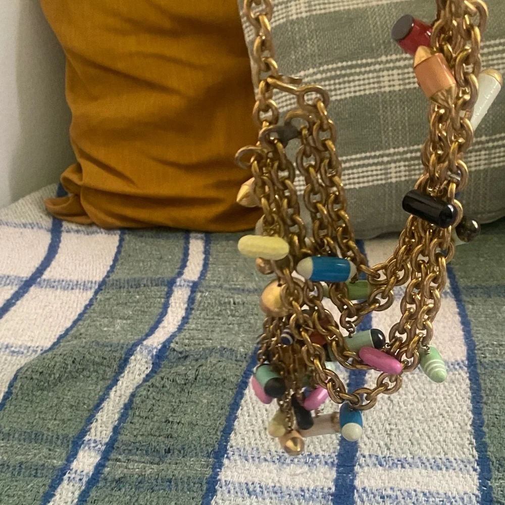 Colorful Beaded Chain Necklace - Picture 3 of 3